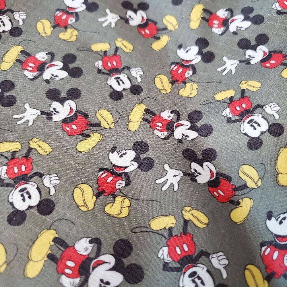 Disney Mickey Mouse All Over Zip Olive Army Green‎ Shoulder Bag Tote Kids Canvas